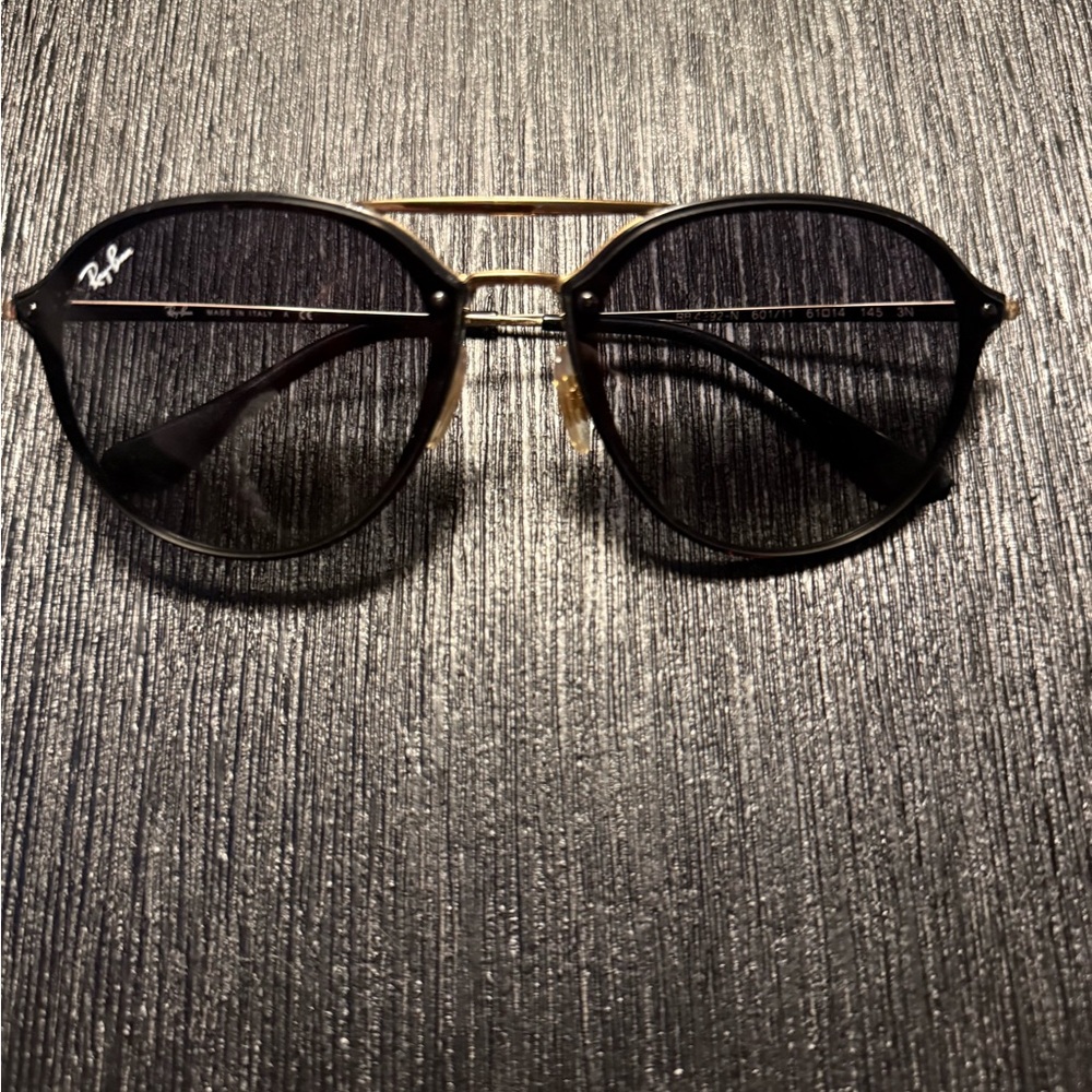Ray-Ban Gold Frame Sunglasses with Black Lenses